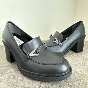 NEW Vionic Tiburon Leather Block Heel Loafer Pumps Women’s Size 8.5